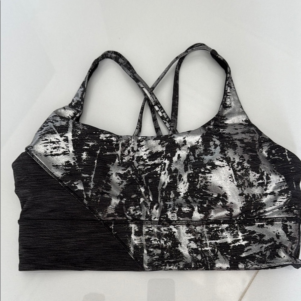 Lululemon Athletica Black and Gray Dynamic Racerback Sports Bra
